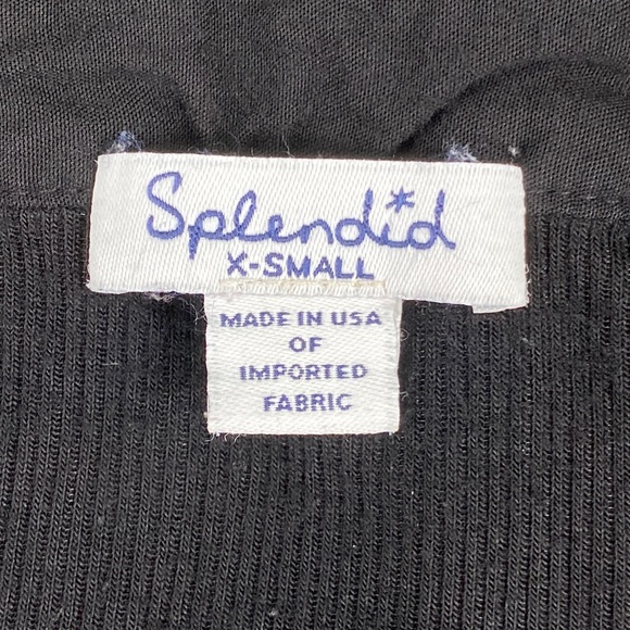 Splendid Classic Black Oversized V-Neck Blouse - Picture 9 of 10